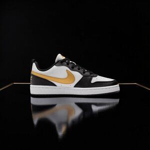 Nike Court Borough Low Recraft - Size: 7Y in Black/White/Metallic Gold